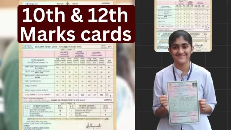 10th & 12th marks card Download